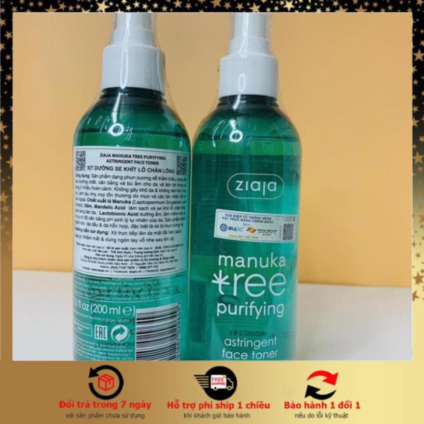 Xịt khoáng kiềm dầu dưỡng ẩm se khít lỗ chân lông làm sạch da Manuka Tree Purifying Astringent Face Toner ZIAJA | BigBuy360 - bigbuy360.vn