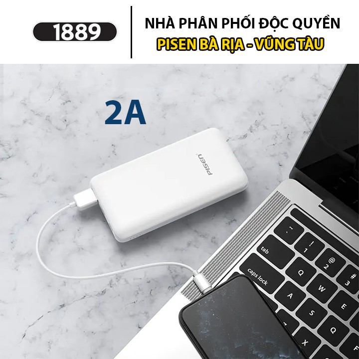 Sạc Dự Phòng Pisen ZO 10000mAh Ultra Chính Hãng 2 cổng sạc Micro/Type C