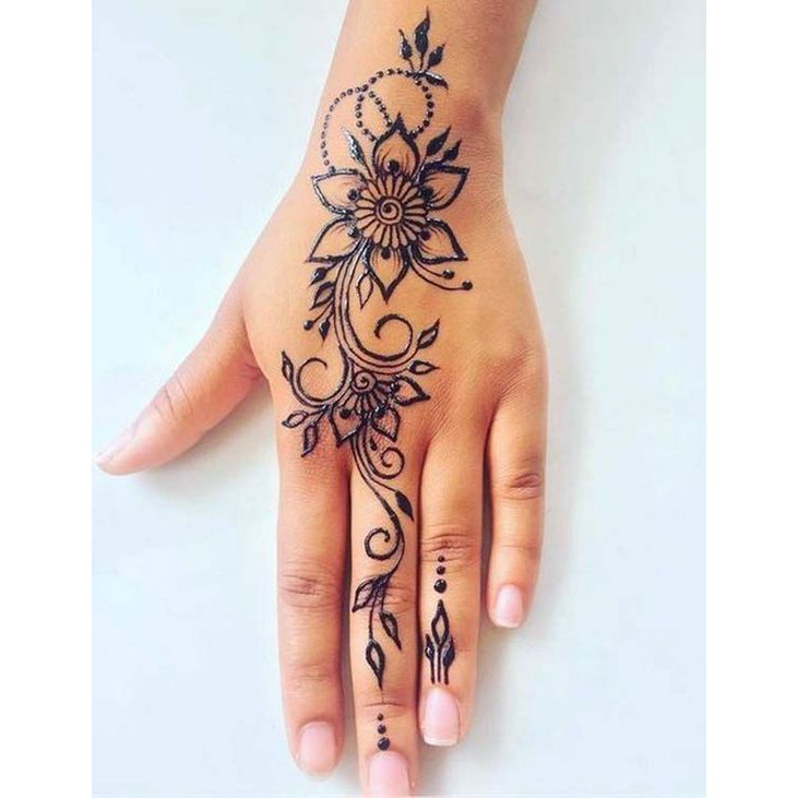 Mực henna đen tặng 10 khuôn henna