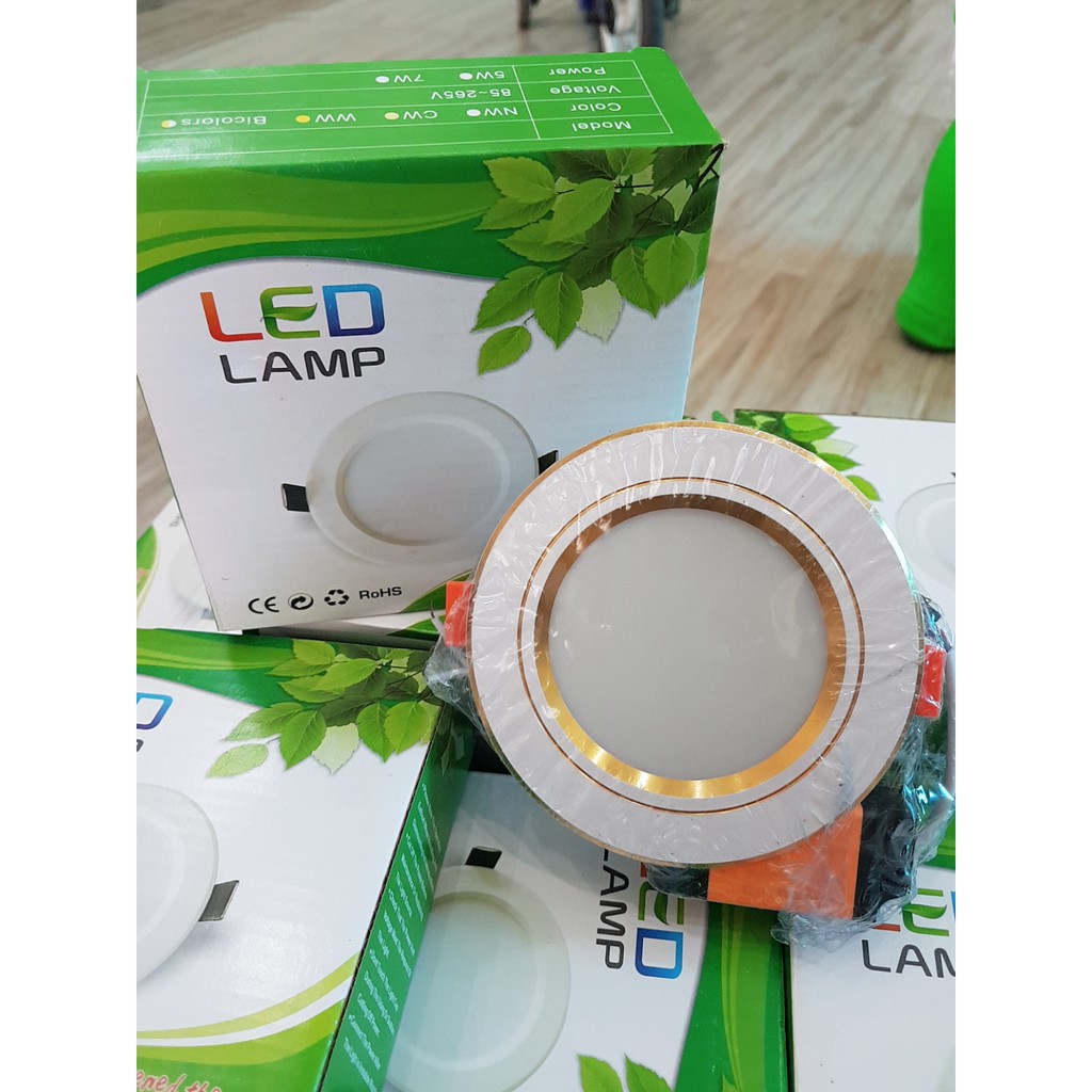combo bóng led âm trần 7w 3 màu