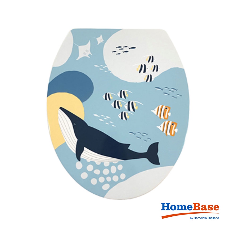 HomeBase MOYA Nắp bồn cầu đóng êm bằng nhựa PP Thái Lan W36.5 x H46.5 x D3 cm màu trắng