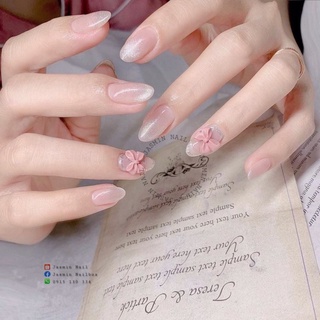 [Mã NHUQAD giảm 10% đơn 100k] Nail Box móng úp thiết kế sẵn mẫu mắt mèo charm nơ