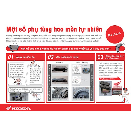 Má phanh trước/ Bố thắng trước Winner v1/Winner X/Winner V3 Zin chính hãng Honda