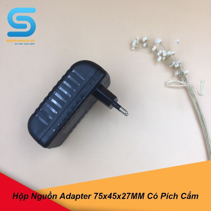 Hộp Nguồn Adapter 75x45x27MM Có Pích Cắm