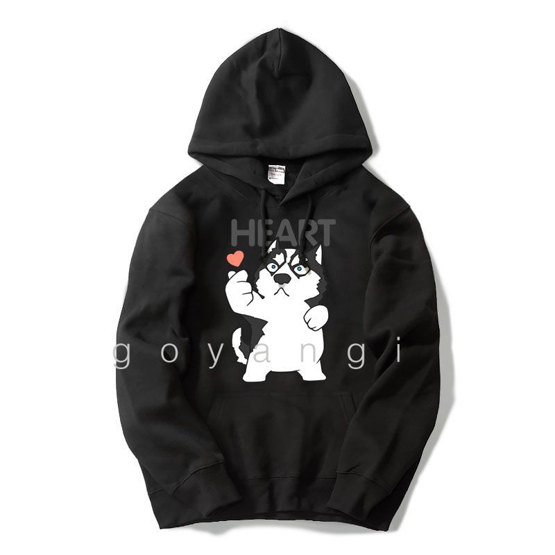 Áo hoodie goyangi Chó mèo bắn tim oversize phong cách hàn quốc