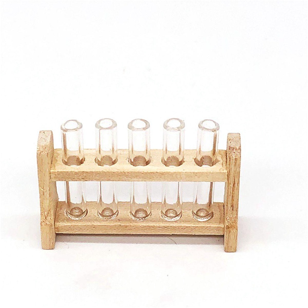 MOCHO Mô Hình Ống Nghiệm Thử Nghiệm Đồ Chơi Mini DIY Kèm Giá Đỡ Bằng Gỗ Cho Nhà Búp Bê