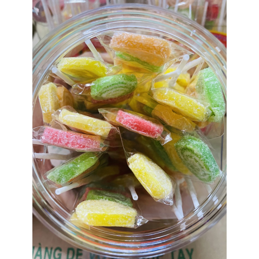 120 Cuộn Kẹo Dẻo Xiên Que Phủ Đường Hương Trái Cây