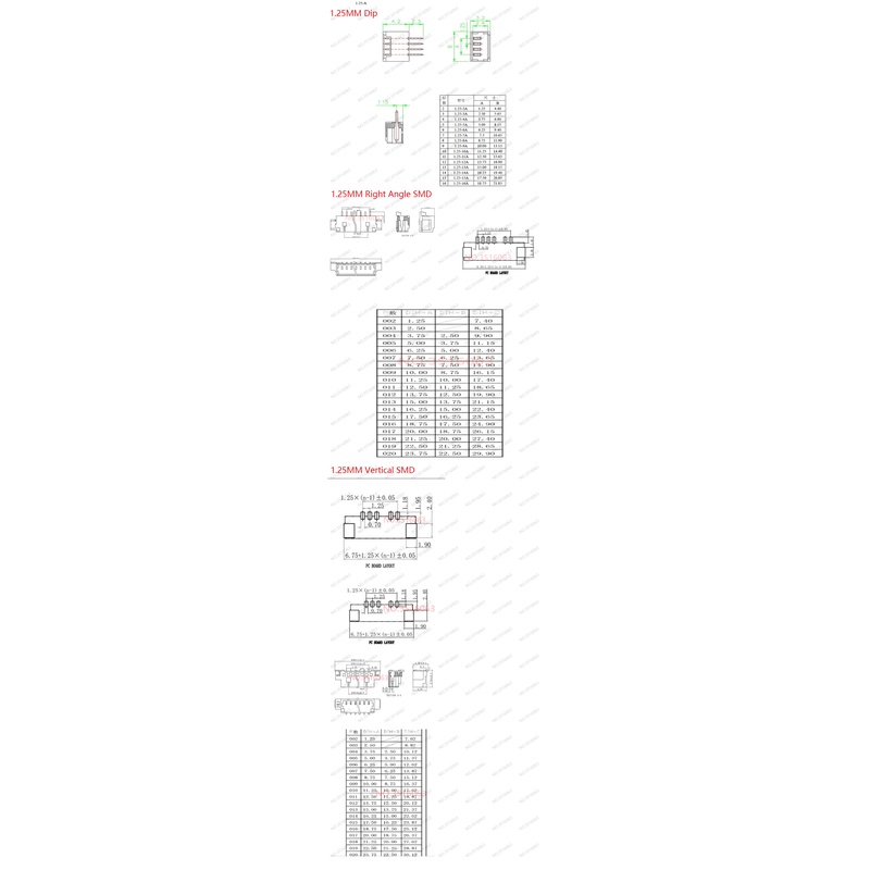 Bộ 10 đầu chip pin dip/ góc phải 1.0 1.25 1.5 2.0 2.54 SH/JST/ZH/PH/XH 1.25MM 2.0MM 2.54MM SMD 2/3/4/5/6/7/8/9/P