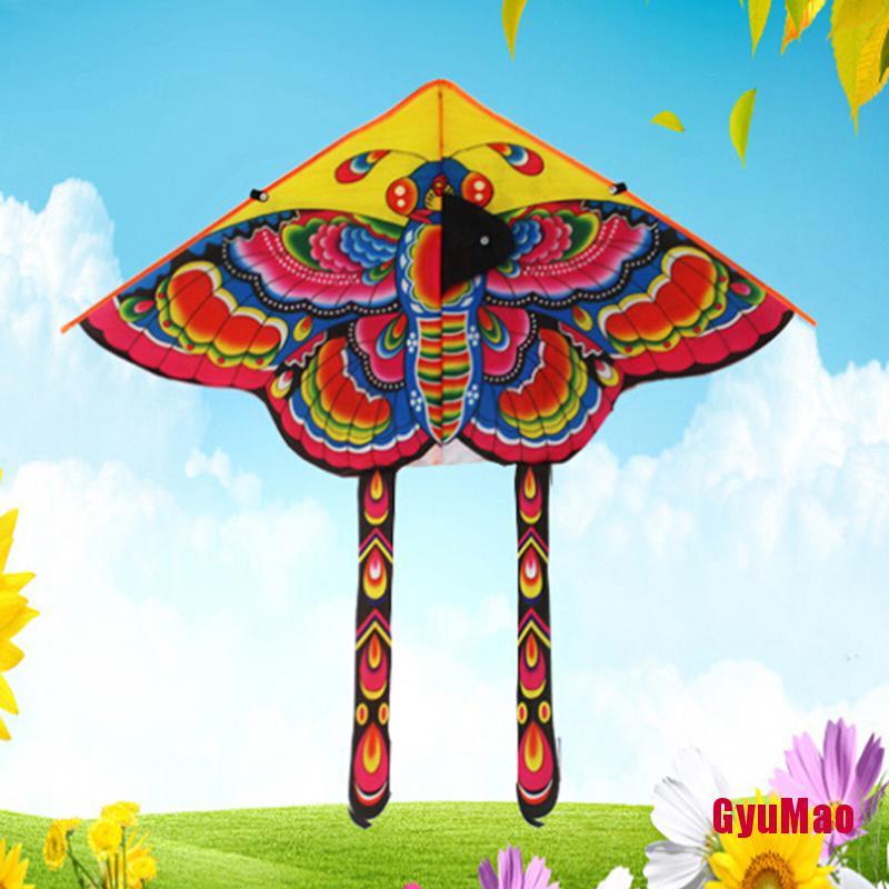 1 Bộ Diều Hình Bướm Đuôi Dài 90*50cm Có Tay Cầm Cho Hoạt Động Ngoài Trời