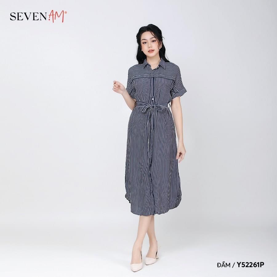 Đầm kẻ Seven.Am sz XL