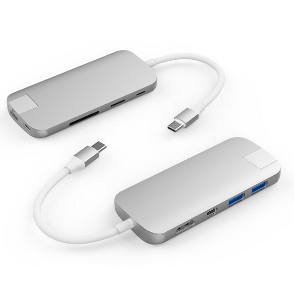 Cổng chuyển Hyperdrive slim 8 in 1 USB-C Hub Silver (HD247B-SL) - Cổng HDMI hỗ trợ độ phån giải 4K