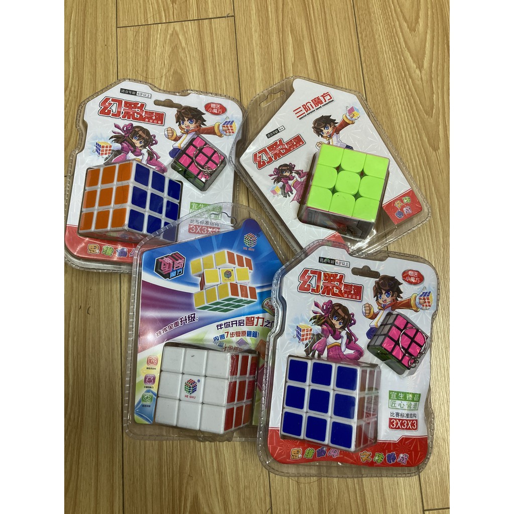 [MUA 1 ĐƯỢC 3] Rubik 3x3 Khối Lập Phương viền trắng + TẶNG móc khóa rubik, Rubik Snake và mô hình kèm theo