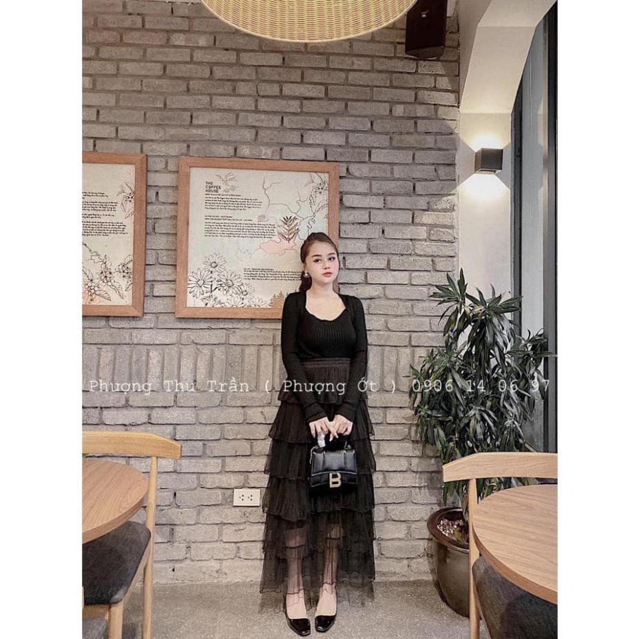 Chân váy  maxi nhiều tầng mã 612