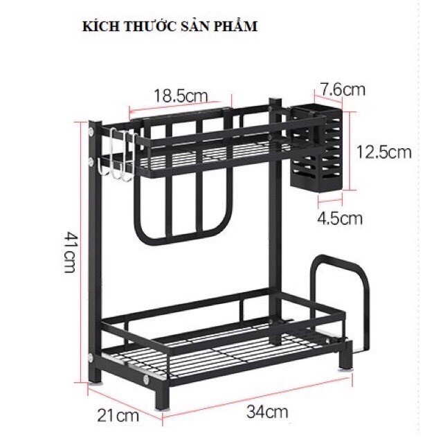 Kệ gia vị đa năng INOX phủ sơn tĩnh điện Đen, kệ xoay vuông tròn 360 độ,  Loại Dày Tiết Kiệm Không Gian