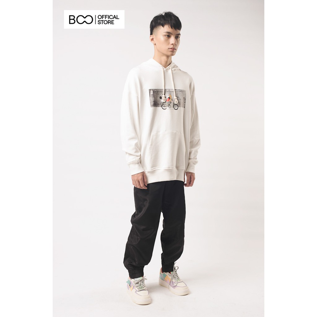 Áo Hoodie Nỉ Có Mũ Nam Nữ Unisex BOO Dáng Rộng In Graphic Mickey Cao Cấp Màu Trắng | BigBuy360 - bigbuy360.vn
