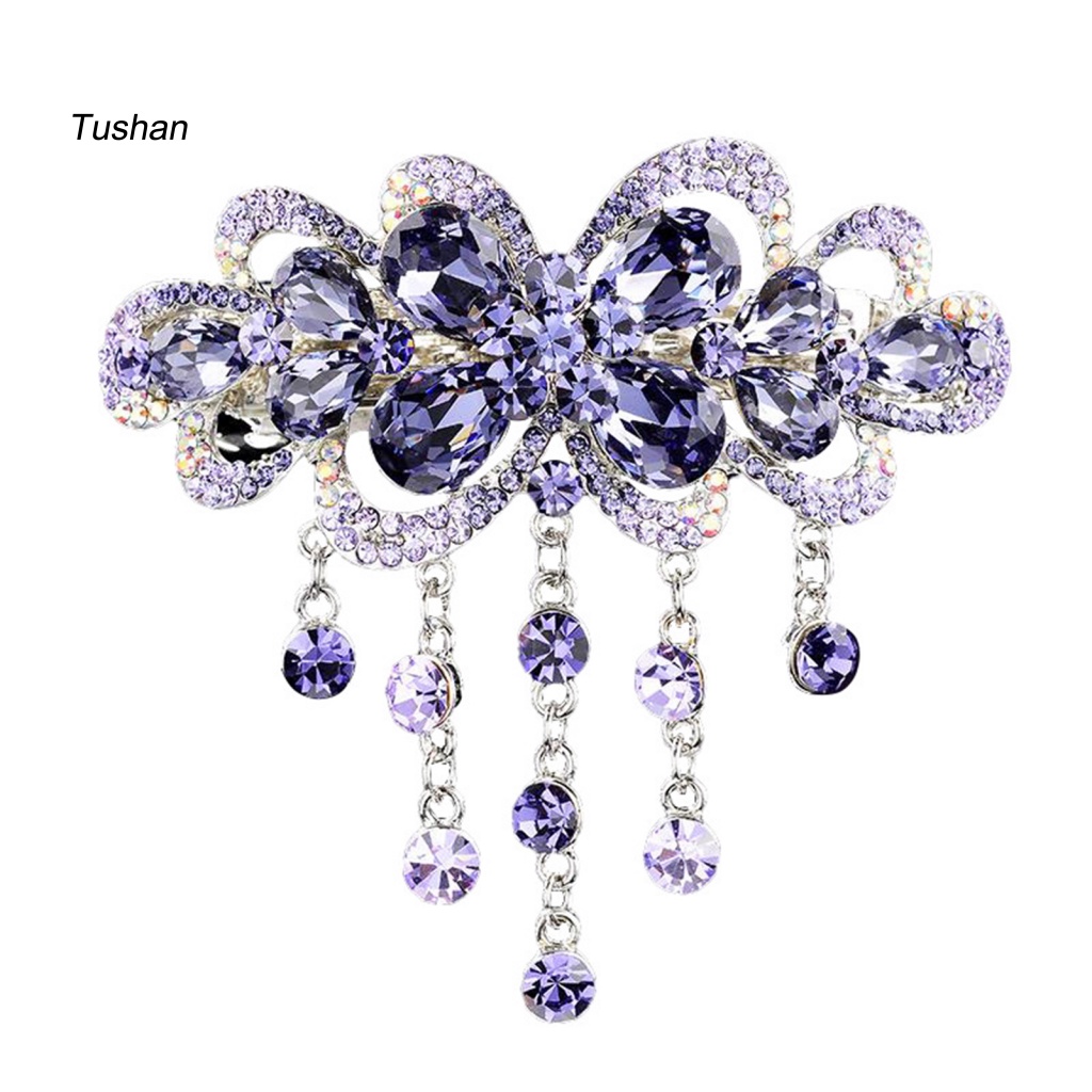 Kẹp Tóc Hợp Kim Họa Tiết Hình Học Đính Đá Thời Trang Cho Nữ