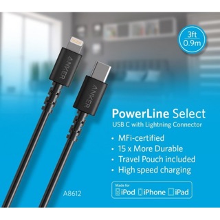Cáp Sạc Nhanh PD Anker A8613 / A8612 Type C to lightning