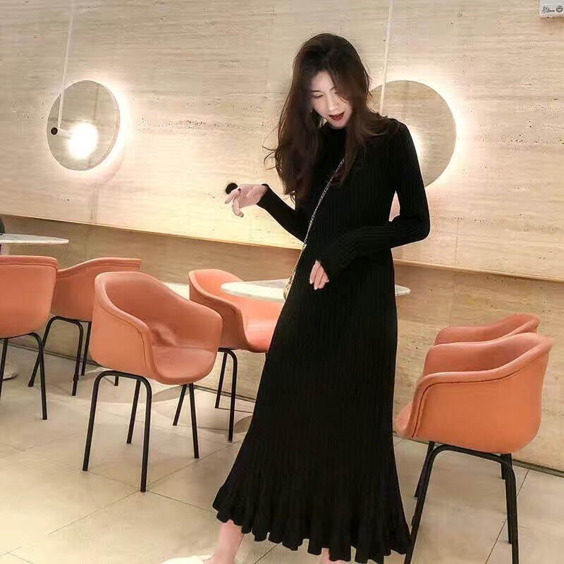 Váy Len Dáng Dài Viền Đuôi Cá Dập Xù Đầy Nữ Tính Sang Trọng Hàng Loại