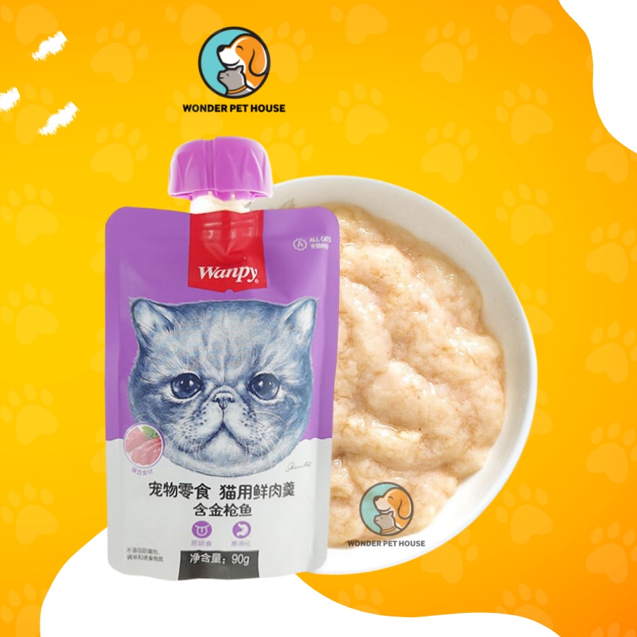 Súp thưởng Wanpy cho mèo tuýp có nắp vặn 90g