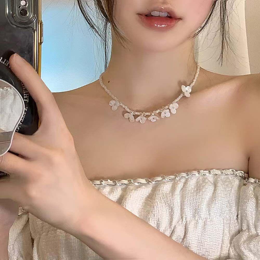 Vòng cổ Chuỗi Hạt 15H Phong Cách Bohemian Thời Trang Cho Bạn Gái|Vòng cổ Mặt Hoa Hồng