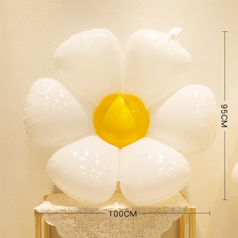 Bong Bóng Nhôm Hình Hoa Cúc/Trứng/Hoa Cúc 6 Cánh Dùng Trang Trí Phông Nền Chụp Ảnh