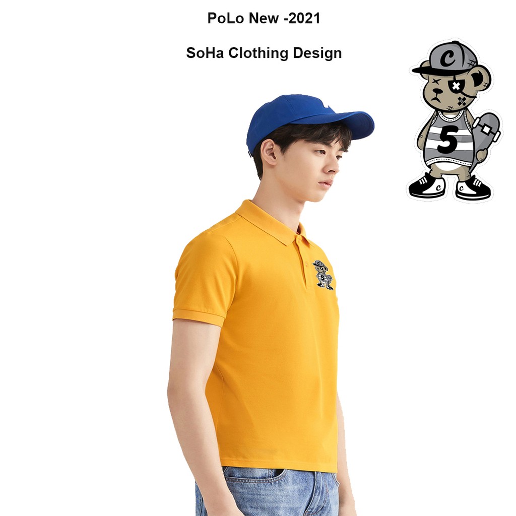 Áo polo nam , cổ dệt bo len , hình in sắc nét ,áo thun nam có cổ tay ngắn thanh lịch POLO-25 - Soha Clothing