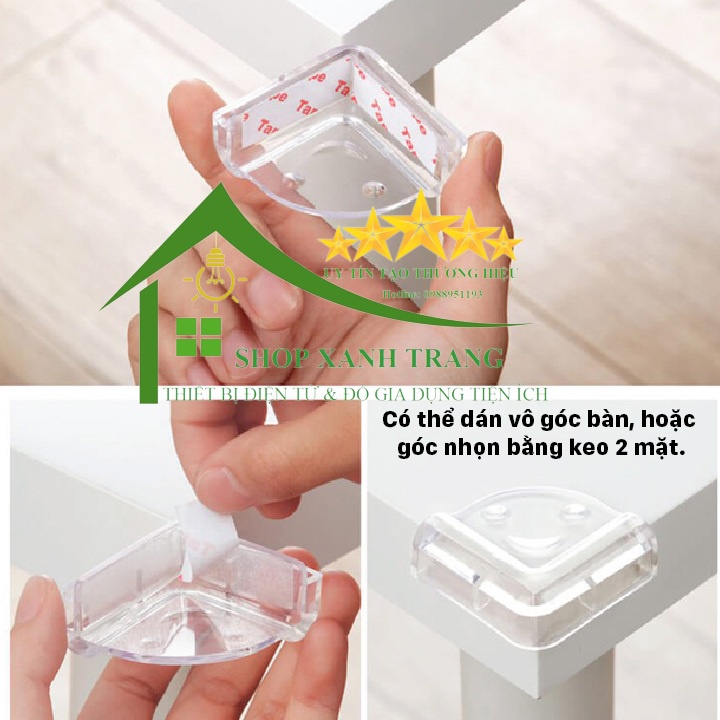 4 Miếng Bịt Góc Bàn Vuông Mặt Cười,Bọc Cạnh Bàn Bo Tròn Bằng Silicon Tránh Va Đập - An Toàn Cho Bé
