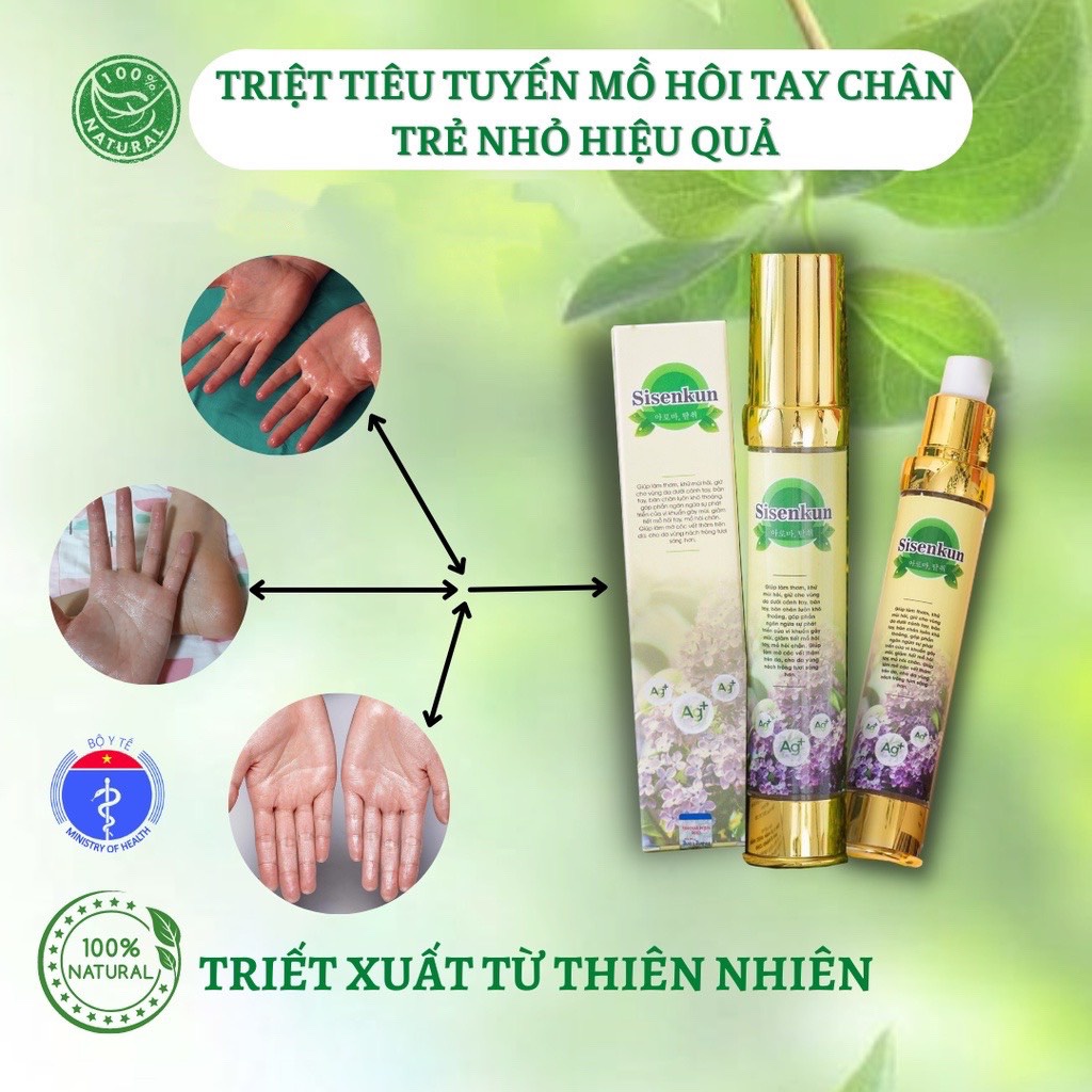 SISENKUN Chính Hãng, Xịt SISENKUN, Hỗ Trợ Khử Mồ Hôi Tay Chân, Hôi Nách