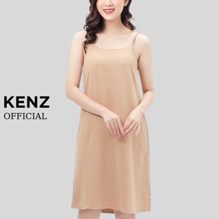 Váy 2 dây dài suông - đầm trơn basic nữ chất đũi lụa mềm mát