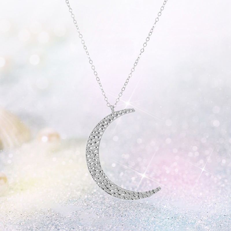 Ygt Vòng cổ Mặt Hình Mặt Trăng Bằng Thép Không Gỉ Thời Trang Cho Nữ