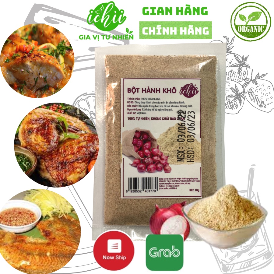 Bột hành tím khô ICHII , Bột hành ta khô nguyên chất gia vị nấu ăn gói 10g