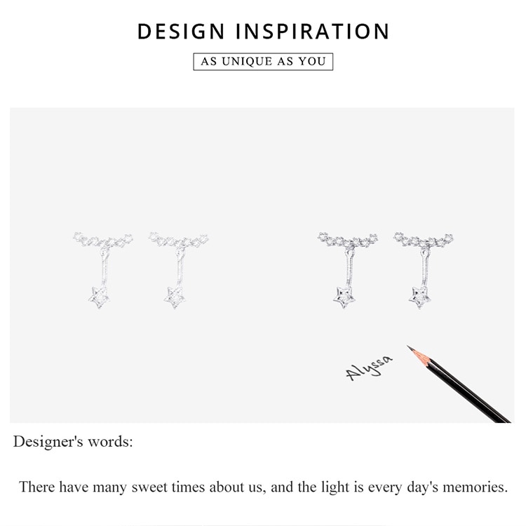 Khuyên tai Bamoer bằng bạc 925 hình ngôi sao thời trang nữ tính bse175