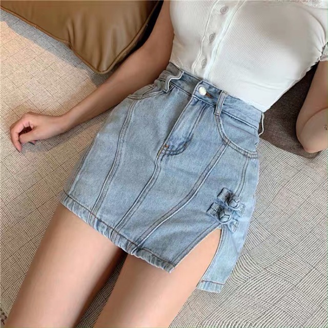Quần Giả Váy Jeans Style Sườn Xám Đáng Yêuuuuu | BigBuy360 - bigbuy360.vn