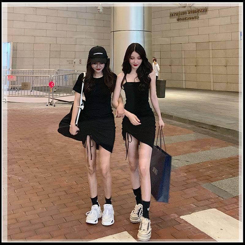 Black Dress Tube Top Sling Dress Slim Fit Slim Dress Temperament Pack Hip Skirt Short Skirt