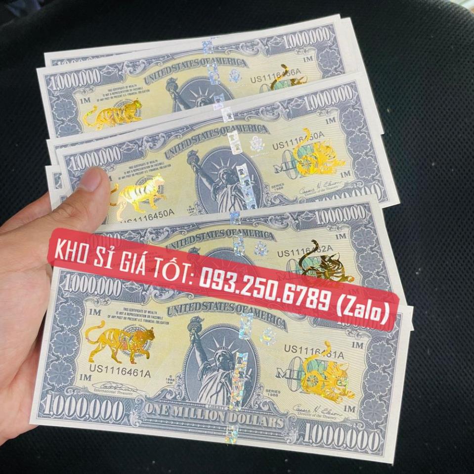 Tờ Tiền 1 Triệu Đô - Triệu USD Kỷ Niệm Hình Con Mèo Mạ Vàng Cao Cấp Lì Xì Tết 2023 May Mắn