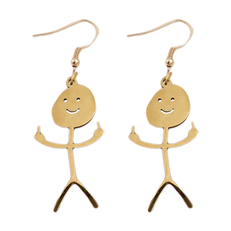 Khuyên Tai Thả Mặt Hình Bàn Tay Phong Cách Punk Hip Hop Cá Tính Dành Cho Nam Nữ