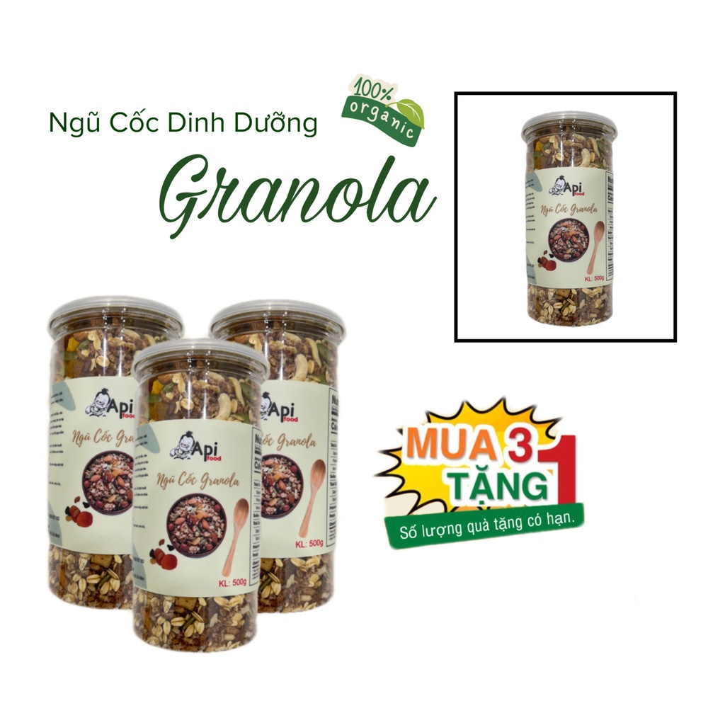 Mua 3 tặng 1 ngũ cốc dinh dưỡng granola 30% yến mạch 4 vị socola - trà - ảnh sản phẩm 1