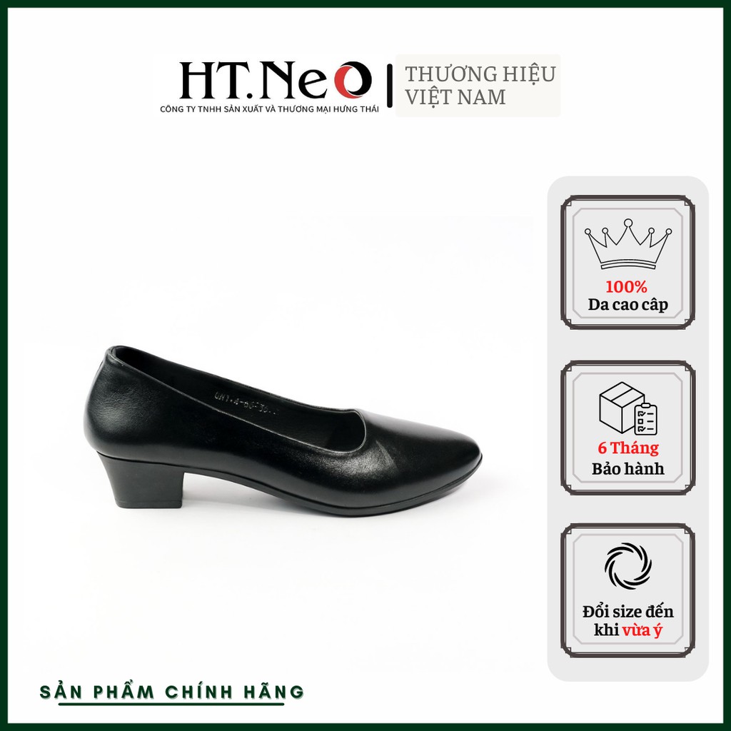 Giày nữ - giày cao gót nữ 3p HT. NEO (5) 100% da bò, đế cao su non dễ đi, chiều cao gót 3cm, kiểu dáng tinh tế CS153