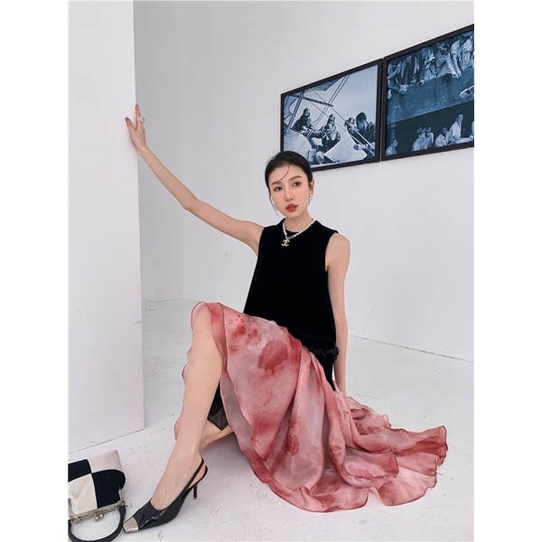 Đầm xoè đuôi cá phối ren koreastyle