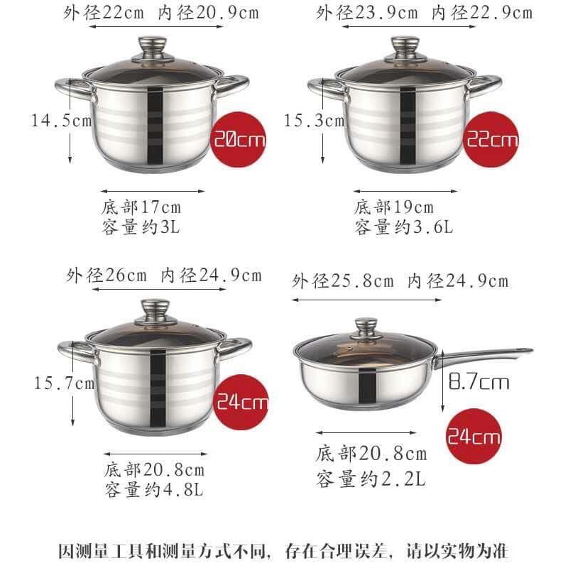 Bộ nồi chảo hàng hiệu 6  món 12 chi tiết cao cấp