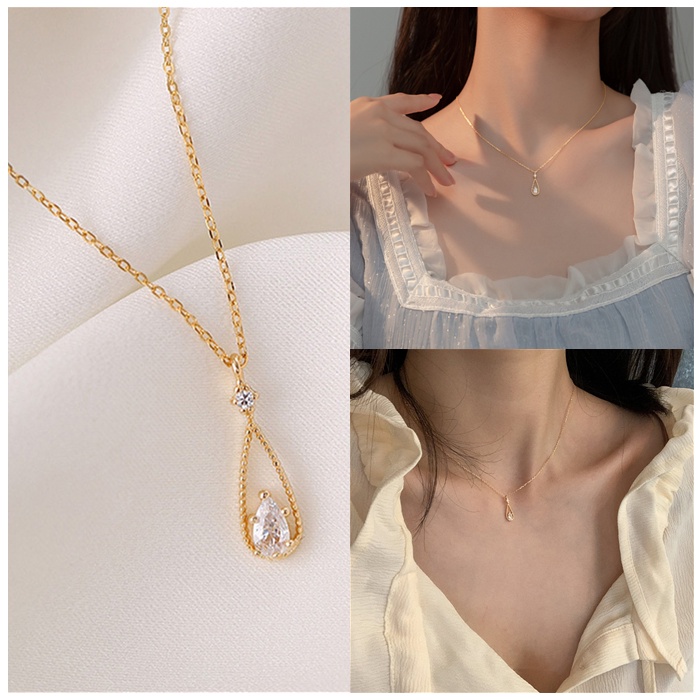 Vòng cổ Đính Đá Zircon Phong Cách Pháp Cho Nữ Sinh