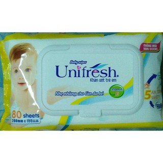 [HOT SALE] Khăn Ướt Unifresh Không Mùi Vitamin E 80 Miếng