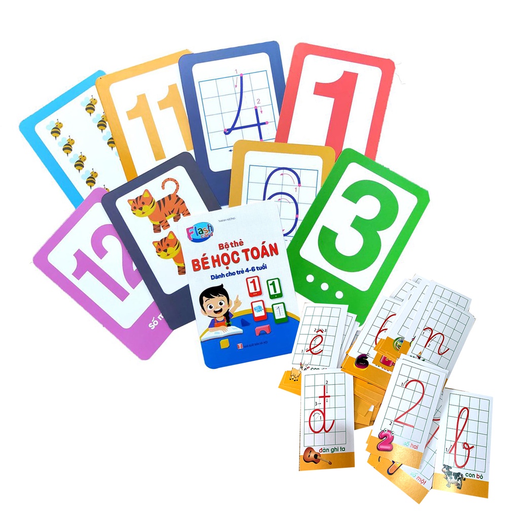Sách Bộ Thẻ (Flashcard) Bé Học Toán Cho Bé Từ 4 Đến 6 Tuổi (1 cuốn)
