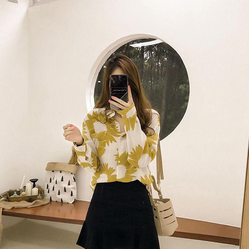 Áo Sơ Mi Tay Dài Cổ Chữ V Phong Cách Vintage