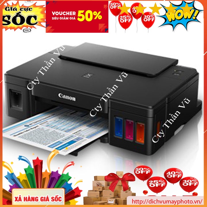 Máy in màu Canon G1010 đơn năng mới 100% in màu, in đen trắng INECO - Bảo hành 2 tháng