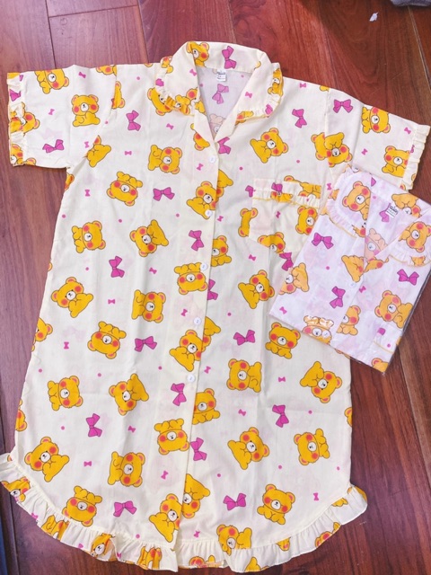 Đầm pijama mặc nhà mặc ngủ dễ thương chuẩn Thái Lan (hình thật)