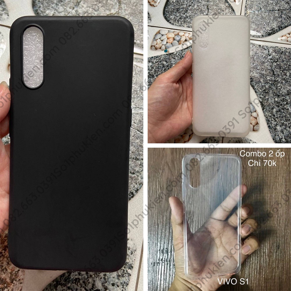 Ốp lưng Vivo S1 Silicon dẻo trong, trong đục chống ố, dẻo đen trơn dày cao cấp (có video