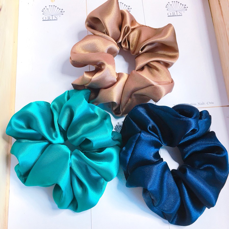 Cột tóc Vải Scrunchies - dây buộc tóc vải các màu vintage ảnh thật K1054 K1048 K1049 K1050