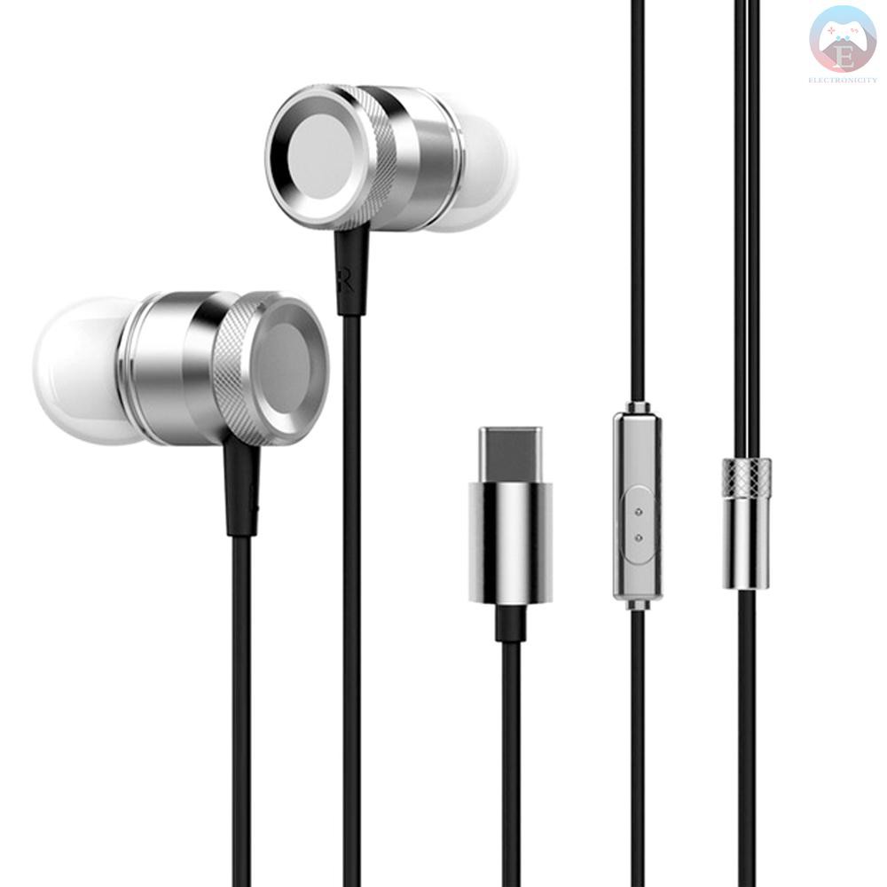 Tai Nghe Nhét Tai Elec Usb Type-C Bằng Kim Loại Màu Vàng Hồng Kèm Mic Cho Xiaomi 6 Note 3 Mix 2 Letv Leeco Le 2 3 Smartisan Pro Pro 2