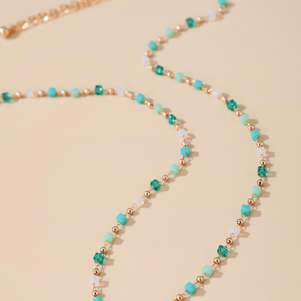 Vòng Cổ Choker Bằng Kim Loại Đính Hạt Nhiều Màu Phong Cách Bohemian Thời Trang Cho Nữ